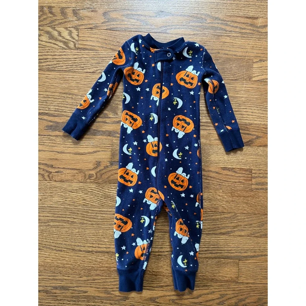 Hanna Andersson Peanuts Snoopy Halloween Organic Cotton Sleeper 18-24 Months